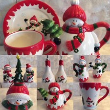 Tee Kaffee Kanne Krug Weihnachten Essig + Öl Marmelade Geschirr Serviettenhalter
