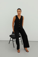 Schwarzer Damen Zweiteiler –