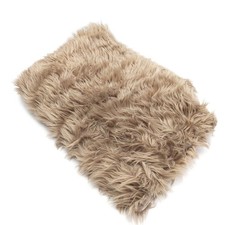Latepis Teppich Beige Hellbraun 120x180 cm Kunstfell Teppich Flauschig für