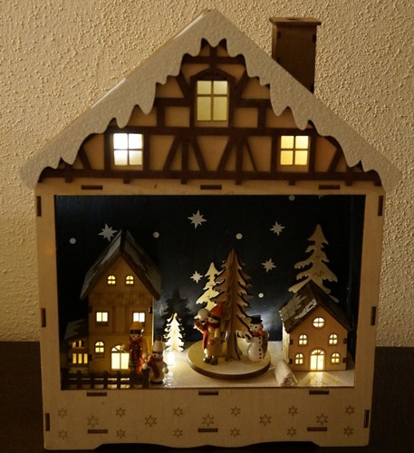Weihnachtshaus holz spieluhr - weihnachtshaus,