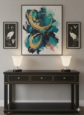 Luxuriöse Art Déco Tischleuchte, Leuchte für Sideboard, Nachttischlampe