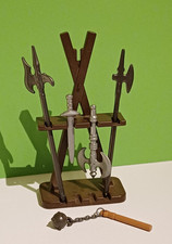 Playmobil Sammlung Ersatzteil WAFFENSTÄNDER braun mit Waffen Schwert Axt Ritter