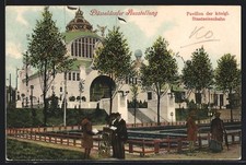 Düsseldorf, Ausstellung, Pavillon der königl. Staatseisenbahn, Ansichtskarte 