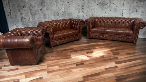 Chesterfield luxus leder - chesterfield,