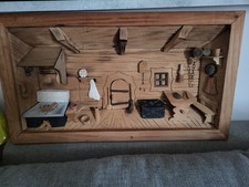 Vintage Wandbild aus Holz Bauernküche handgefertigt  Deko Top