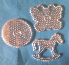 3 HAMA Steckplatten für MAXI-BÜGELPERLEN Schaukel-Pferd Schmetterling  Kreis