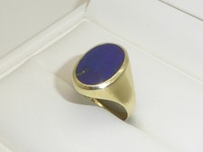 585 Gold Ring 14K Gelbgold 4,11 g Goldring Lapislazuli RG 56 - 17,8 mm 9271