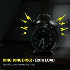 4 Zoll Doppelglockenwecker mit Nachtlicht Lauter Alarm Wecker Retro kein Ticken-