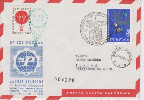 Ballonpost polen 1965 bzb - ballonpost,