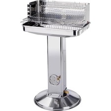 Femor Säulengrill Trichtergrill BBQ Grill Holzkohlegrill mit Ablage Edelstahl