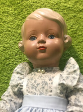 Schildkrötpuppe 02877, 46 cm  blonde Inge mit blauen Augen aus den 60 Jahren