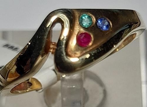 Ring gold 585 saphir smaragt - saphir,