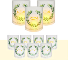 16 Stück Windlicht Tischdeko,Kommunion DekoKommunion,Konfirmation Taufe Teelicht