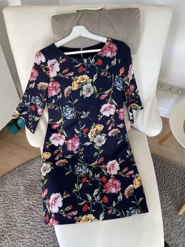 Taifun kleid blau mit - mit, blumen
