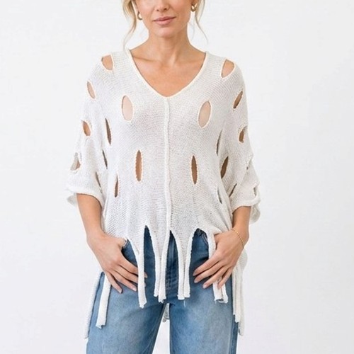 Damen lochstrick pullover - damen,