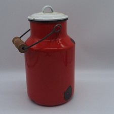 Milchkanne Milchkrug Kanne Emaille Rot 2 Liter
