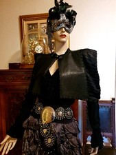 Umhang/ Cape aus Leder Satin Absolutes Unikat True Vintage Modenschau WGT Gothic