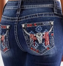 Damen Mädchen Jeans Rockige