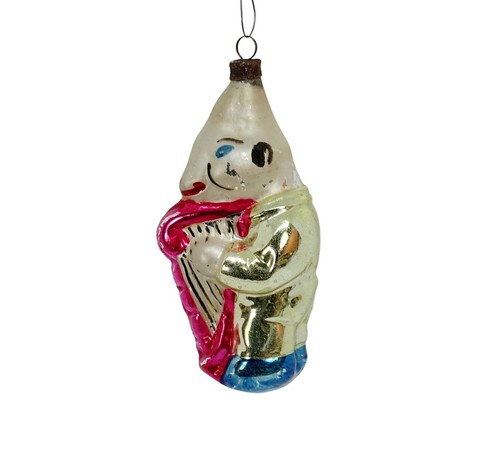 Glasornament affe mit harfe - glasornament,