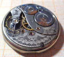 Antikes Taschenuhrwerk elgin 12 size defekt Unruhe OK D = 41,9 mm C26