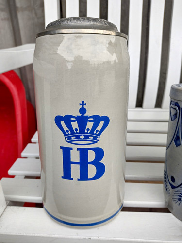 Bierkrug steingut mit - hb,