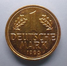 1 DM - 1990 vergoldet  - Andenken