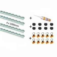 Starterset! 4x Airlineschienen flach eckig Slimversion+Fittinge+Endkappen+Kleber