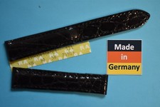 Kroko Uhrenarmband 18mm passend für Faltschliesse von Cartier schwarz / 44