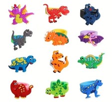 12x dinosaurier ring silikon - dinosaurier,