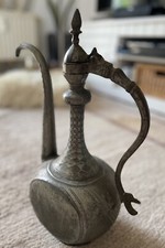 Zinn Kanne Zink Kanne Antik alt Handgeschmiedet Orientalisch Silber Schlange