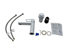 Schütte Wasserhahn Badarmatur Waschtischarmatur + Ablaufgarnitur MANHATTAN, Weiß