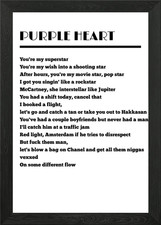 Lila Herz gerahmtes Wandbild