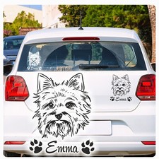 Auto Aufkleber Yorkshire Terrier Name Autoaufkleber Hund Pfoten clickstick A4087