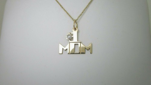 Mom diamant halskette - mom,