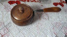 kupfertopf mit Deckel, Kasserole, Vintage, Fondue, 14cm Durchmesser, mit Griff