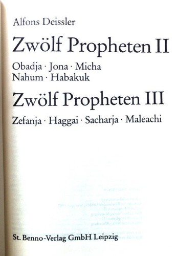 Zwölf propheten obadja - ii, (obadja