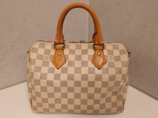 Original Louis Vuitton Damier Azure Speedy Bandoulière 25 N41371 weiß
