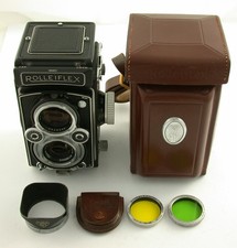 ROLLEI Rolleiflex 3,5 B 3,5B 1955 shade case nice set 6x6 TLR top serviced