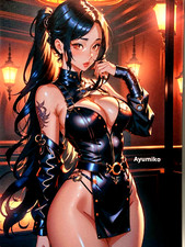 Leinwand Bild-Sexy Manga/Hentai Serie 1: Ayumiko-erotische Frau-30x20 cm