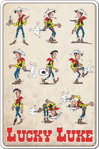 Lucky luke blechschild comic - lucky,
