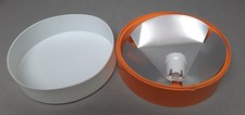 Kunststoff  Deckenleuchte 70er Jahre Lampenlicht Deckenlampe weiß/orange K 672