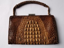 Antike Handtasche, Krokodilleder 50er / 60er Jahre, Guter Zustand 