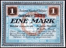 WETZLAR 1918 RARE "Buderus