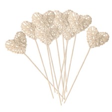 10x Deko Herzen Rattan Dekoherz Rattanherz Hängen Rattan Kugeln Fensterdeko