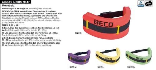 Beco monobelt schwimmgürtel - monobelt,