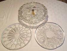 3 Tortenplatten Tortenteller Kuchenplatte * Glas, rund, 1x mit Fuß * Top Zustand