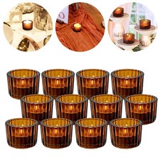 Teelichtglas 12 Stück Teelichthalter Gläser Windlicht Kerzenständer Tischdeko