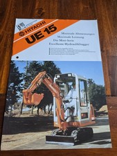 HITACHI UE15 Bagger Lader Baumaschinen Prospekt Brochure d