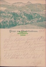 164051 AK Gruss aus Charlottenbrunn 1897 Vorläufer Federlitho