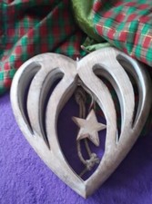 Neu!HOLZ HERZ Nostalgie Shabby Vintage Design Deko Advent Geschenk Anhänger Groß